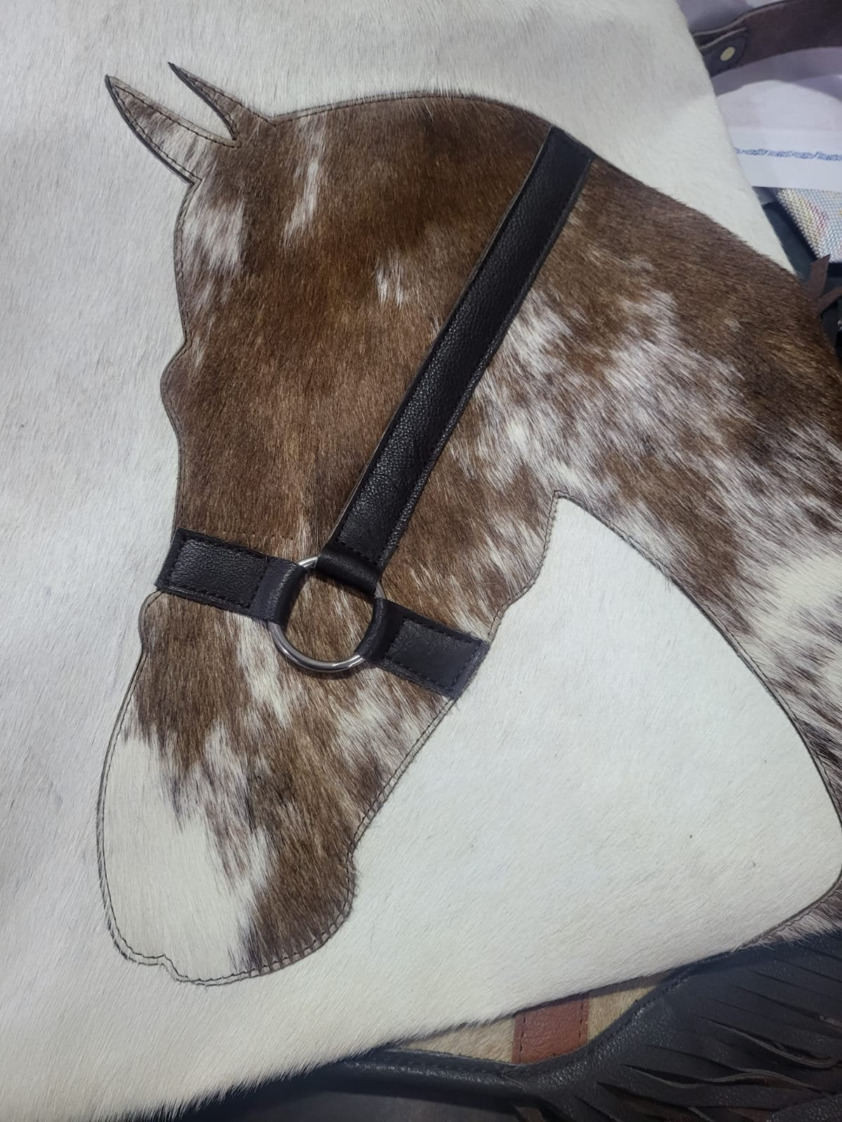 Leather pillow cover 18"X18" engraved horse face with Real leather head. Leather cushion covers sets for Christmas decor by Mousm
