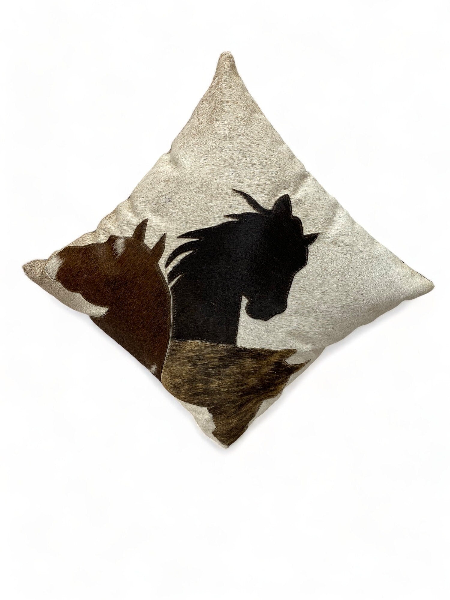 Leather pillow cover zippered couch cushion covers Leather engraved Horse family love view Patch western leather Pillow cover by Mousm