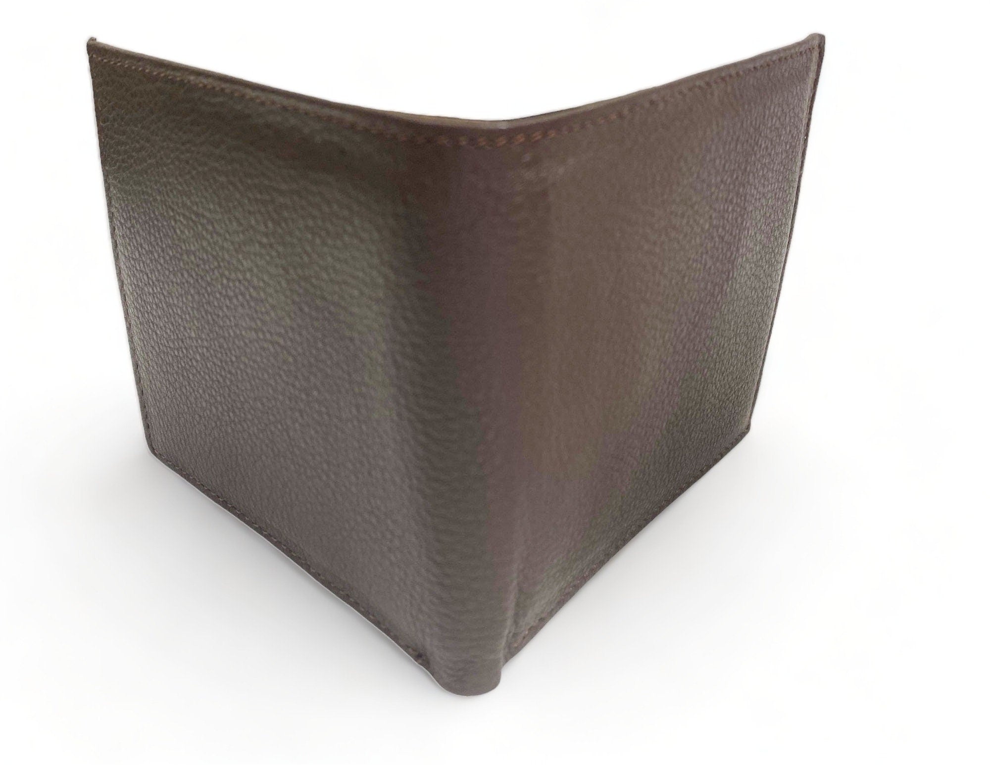 MOUSM Wallet Mens Leather Wallet for Men Pure Cow Leather wallet Plain Smooth Design leather wallet Chocolate brown wallet stitch around