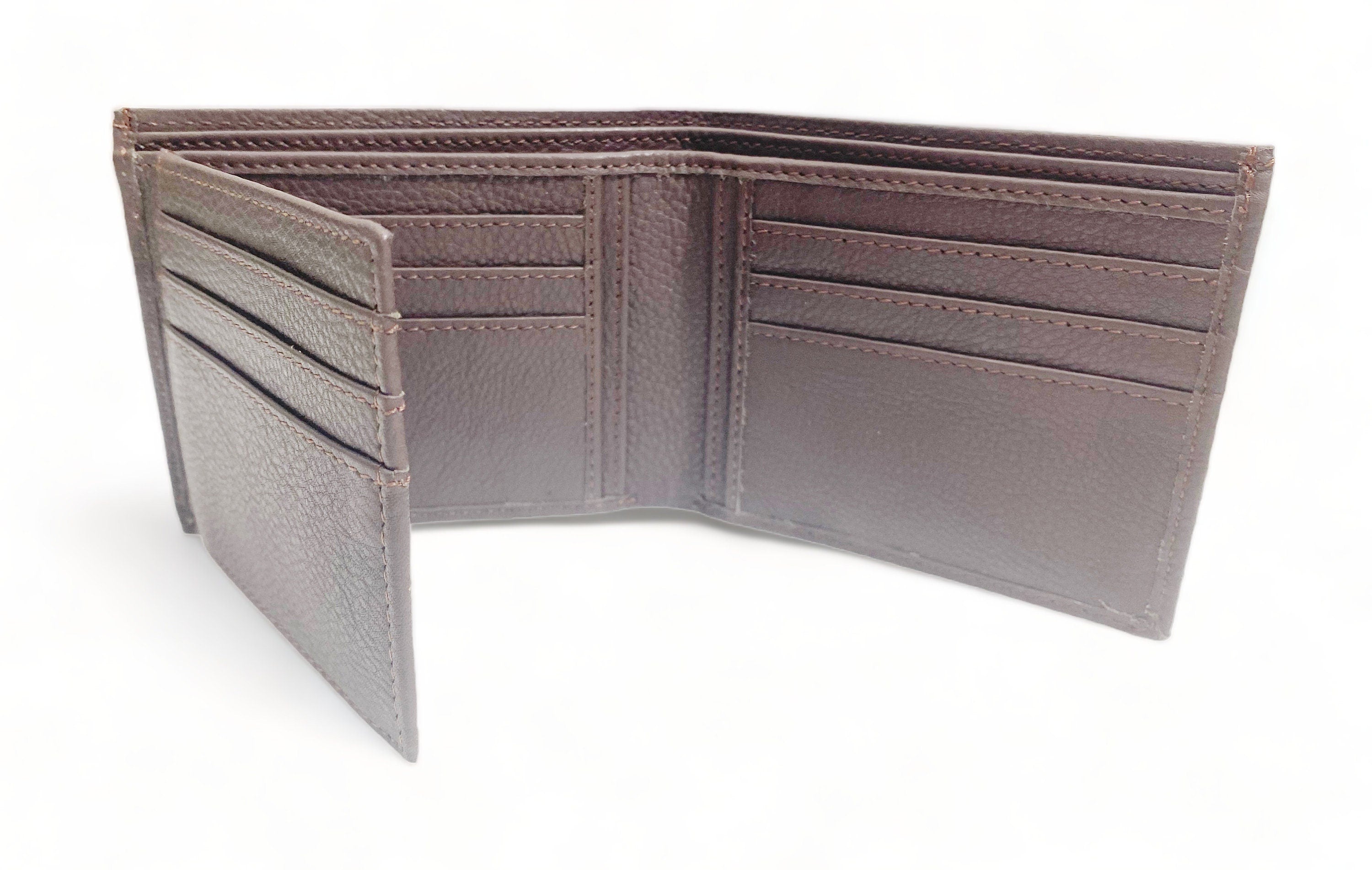 MOUSM Wallet Mens Leather Wallet for Men Pure Cow Leather wallet Plain Smooth Design leather wallet Chocolate brown wallet