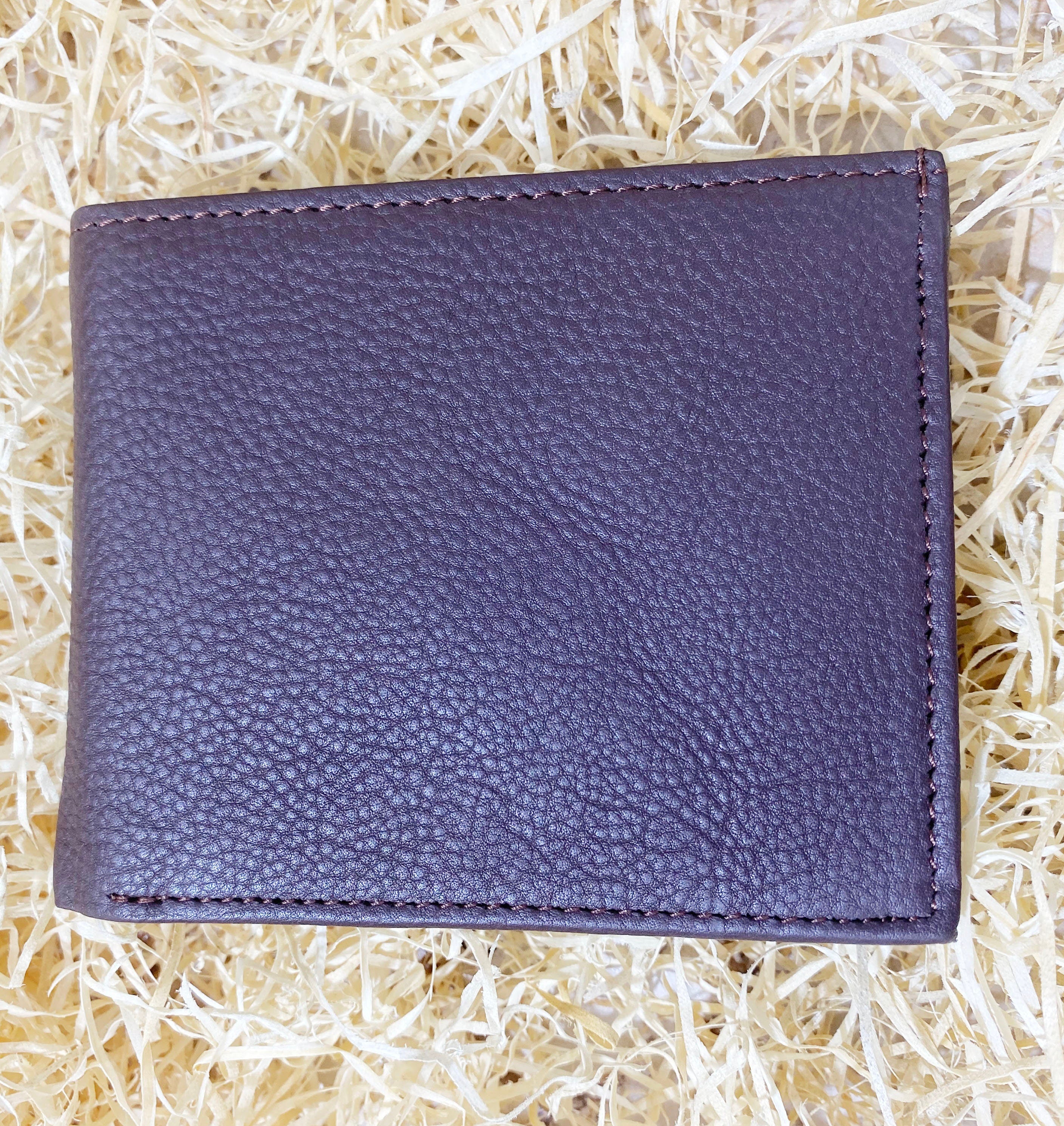 MOUSM Wallet Mens Leather Wallet for Men Pure Cow Leather wallet Plain Smooth Design leather wallet Chocolate brown wallet