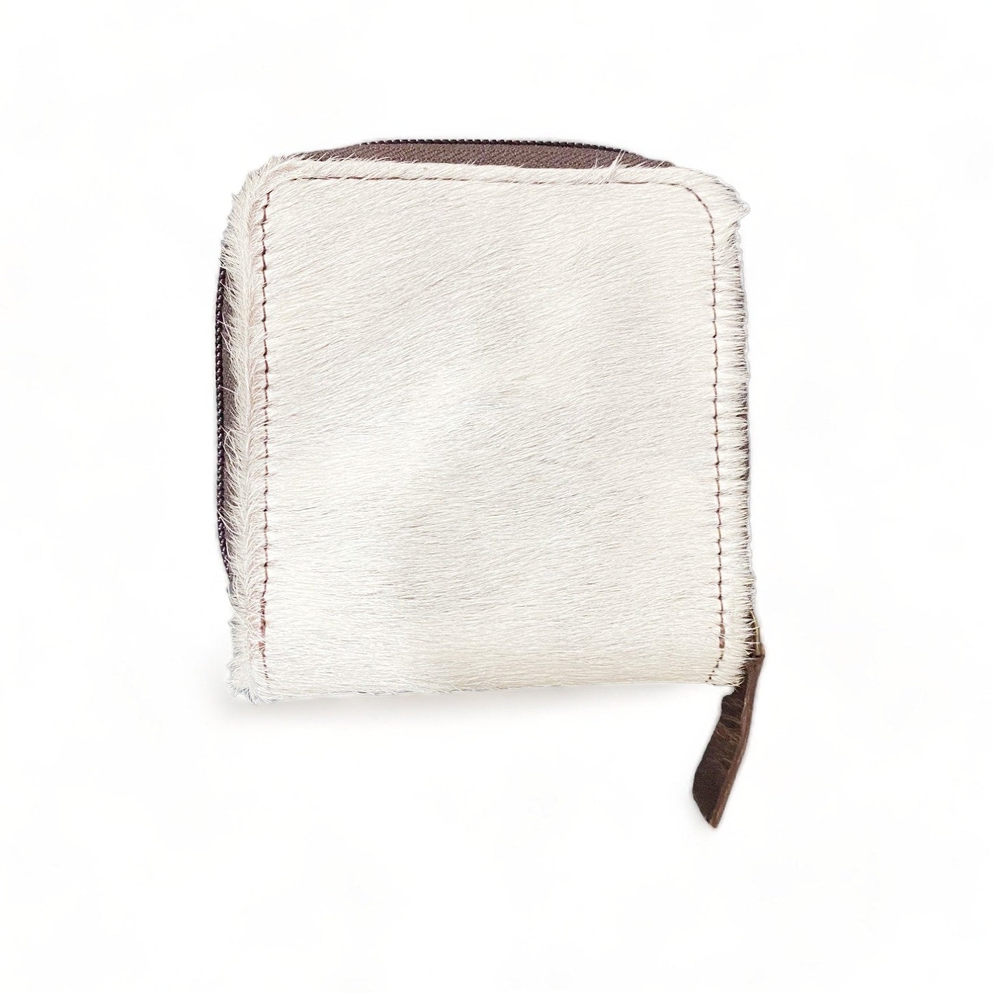 MOUSM Wallet Western Mens Leather Wallet for Men White Real Cowhide with praying cowboy engraved wallet Full zipper closer Wallet