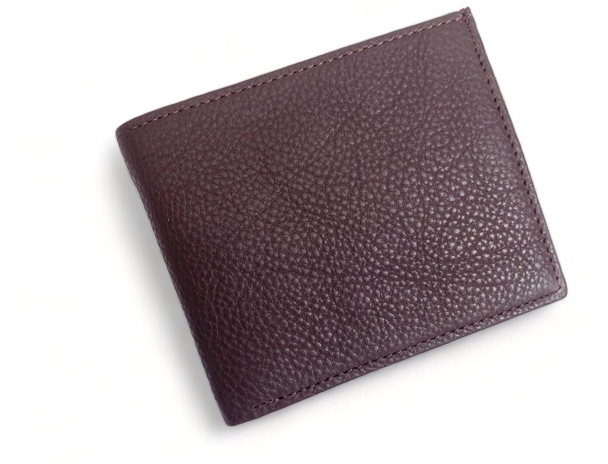 MOUSM Wallet Mens Leather Wallet for Men Pure Cow Leather wallet Plain Smooth Design leather wallet Chocolate brown wallet