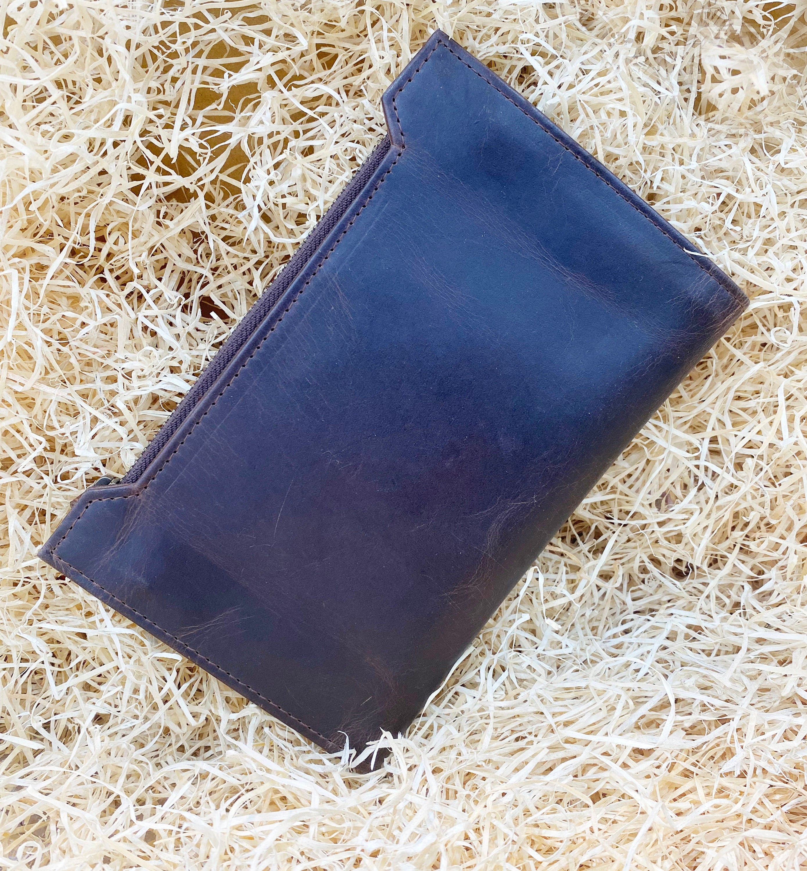 Ladies clutch bag brown hard wax wallet Premium Ladies&