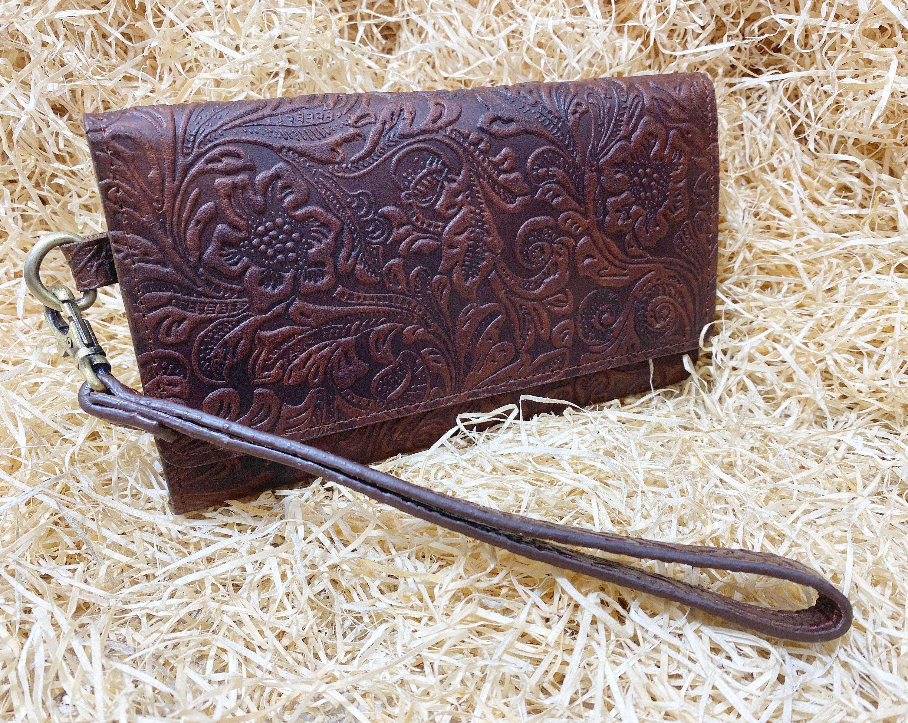 ladies clutch bag comes with Flower embossed leather. Western Ladies hand clutch bag | Premium leather clutch bag by Mousm