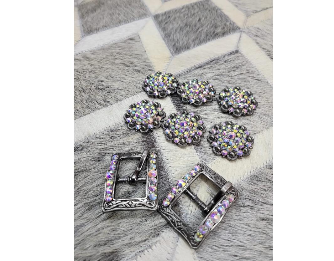 Handcrafted AB stones Conchos Designer Antique Vintage Saddle Square Buckle Belt Original Conchos Unique Mandala Design Conchos