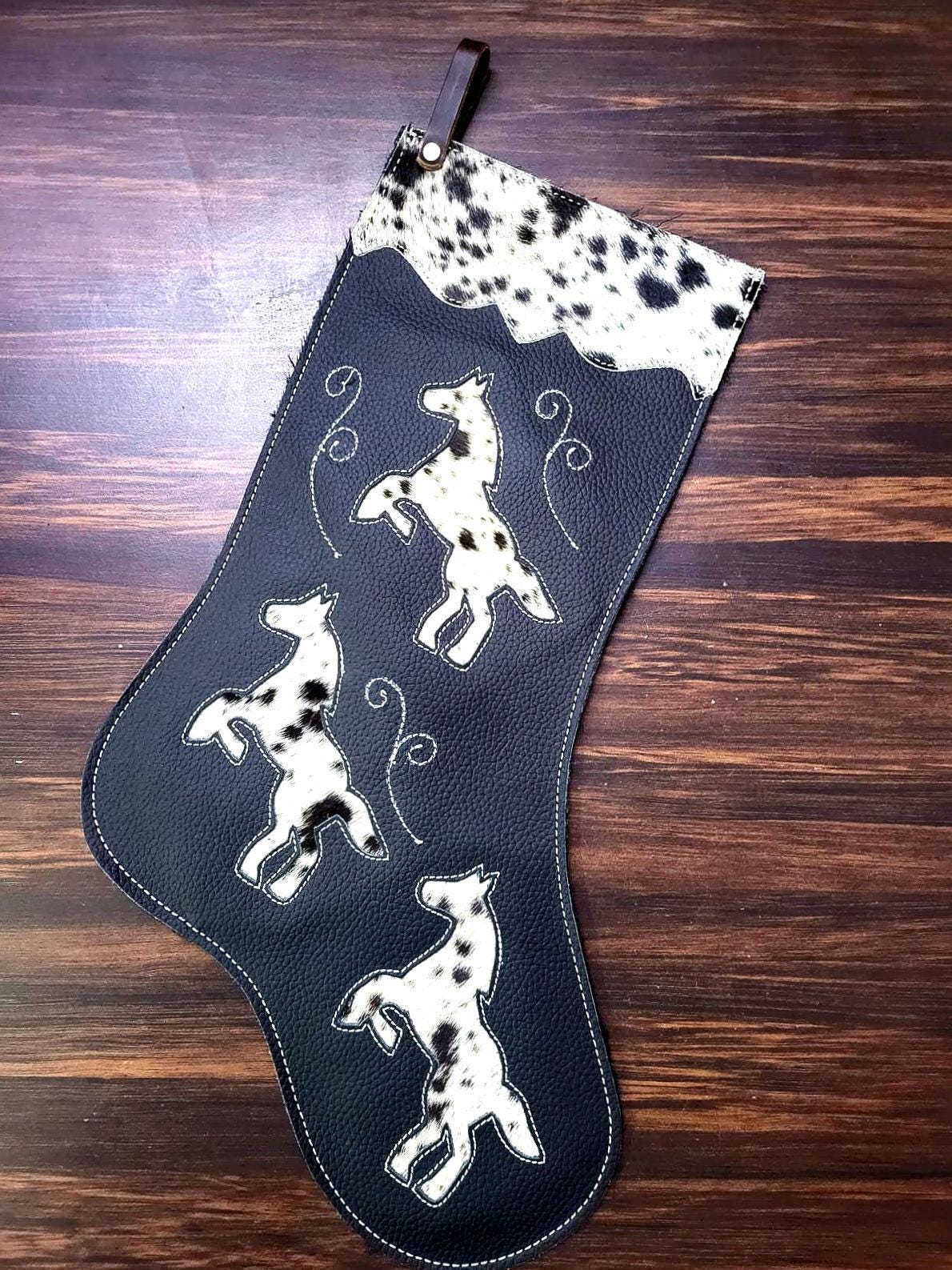 leather Christmas stockings by MOUSM Chose your design for a celebration Family Stocking Santa Stocking Gift Set Colorful Xmas Stocking Set