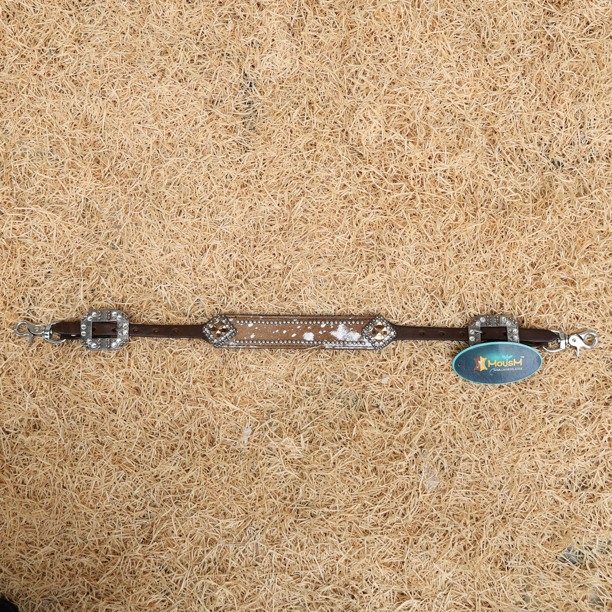 Dark Tan Silver Metallic Acid Wash 5 Pieces Headstall Tack Set