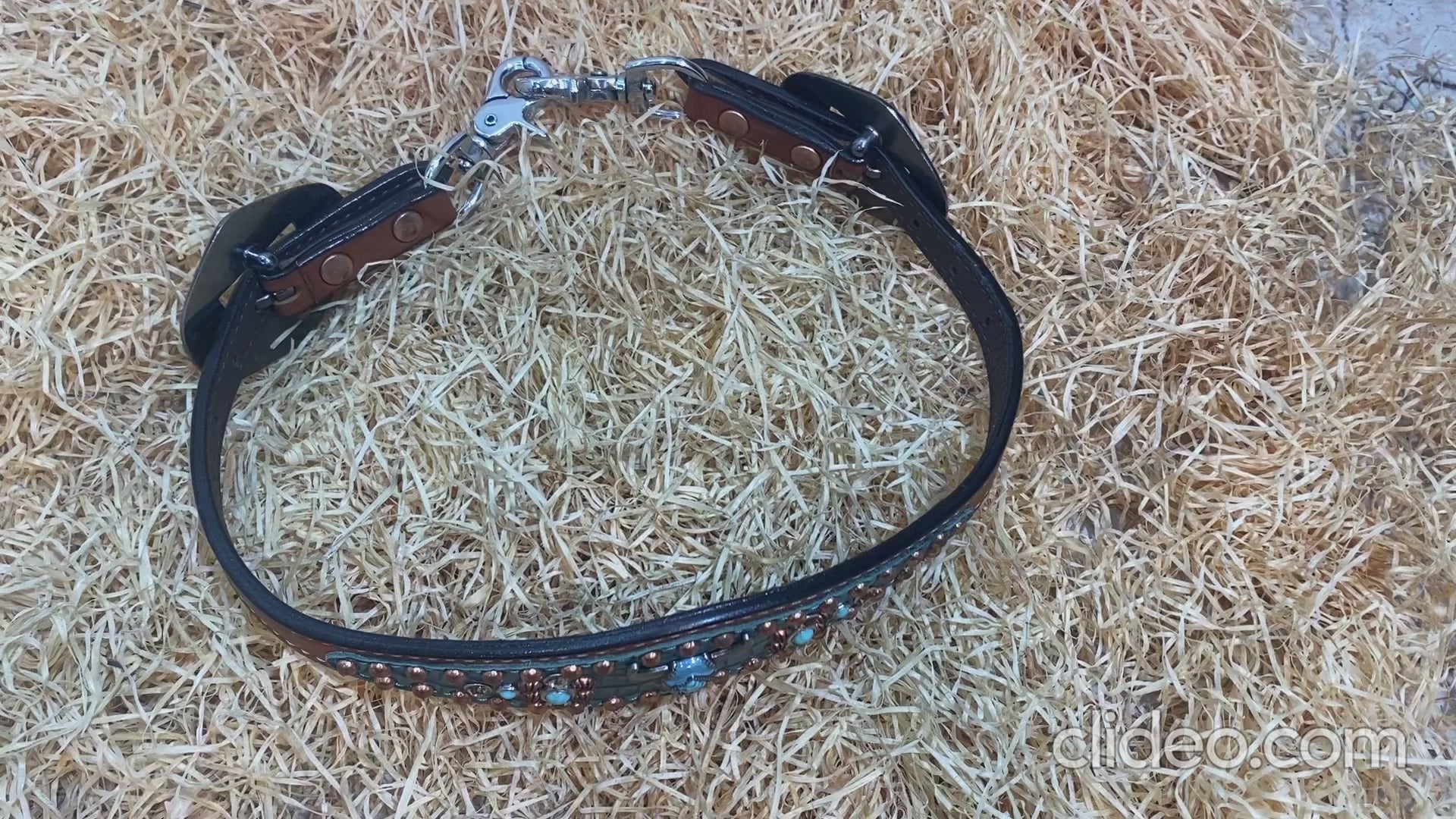 MOUSM Western Wither Strap – Stylish Horse Tack Accessory with Turquoise Alligator Print, Copper Studs & Turquoise Bullhead Logo