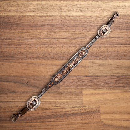 MOUSM Argentina Cow Leather Western Horse Tack Collection – Western Bridles and Headstalls Decorated with Flower Hand Craving Leaves, Beaded Accents &amp; Conchos