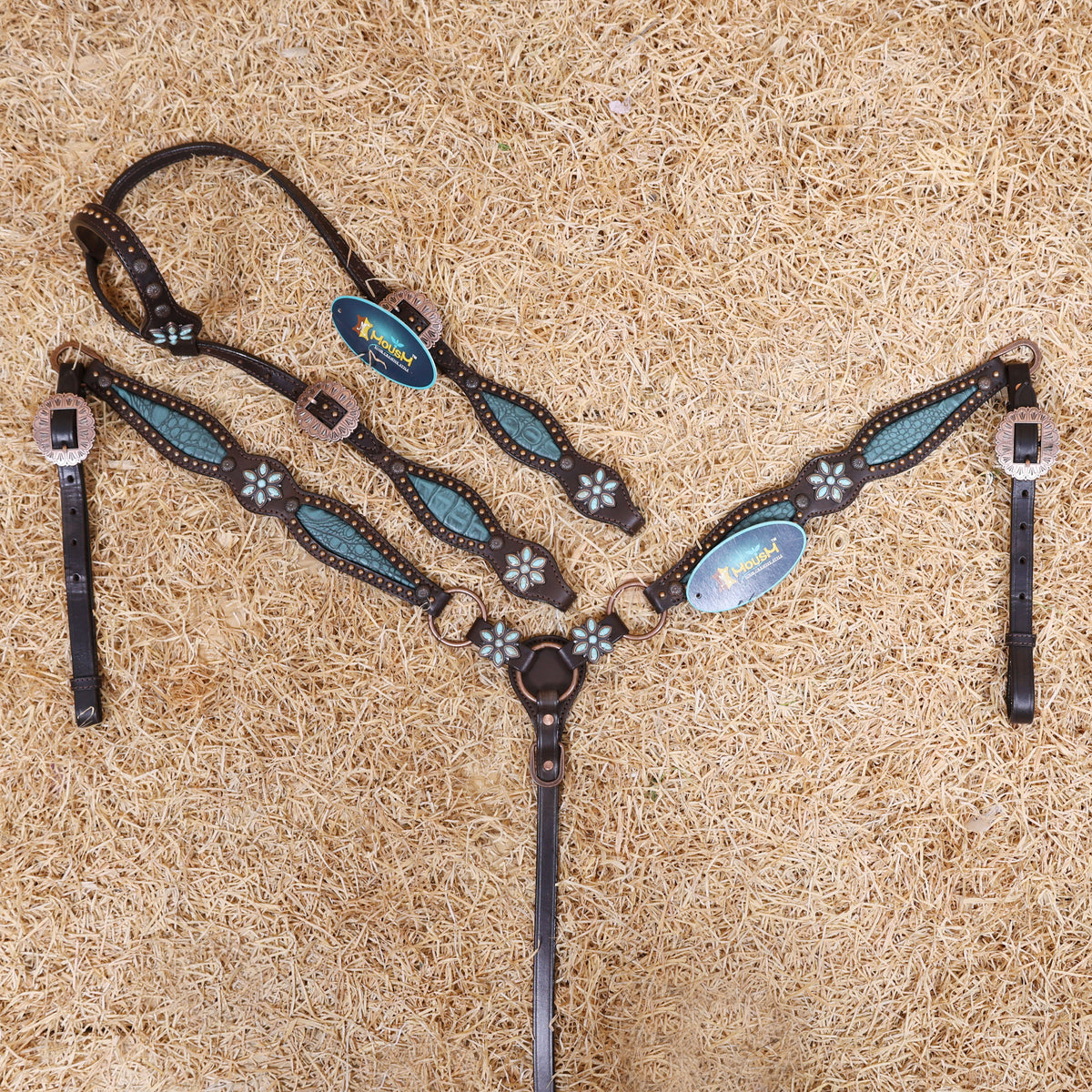  Alligator Cutout Inlay with Copper Studs
