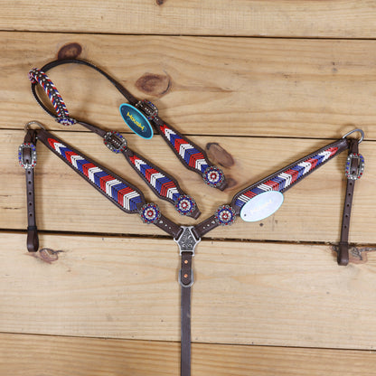 usa flag design western horse tack set