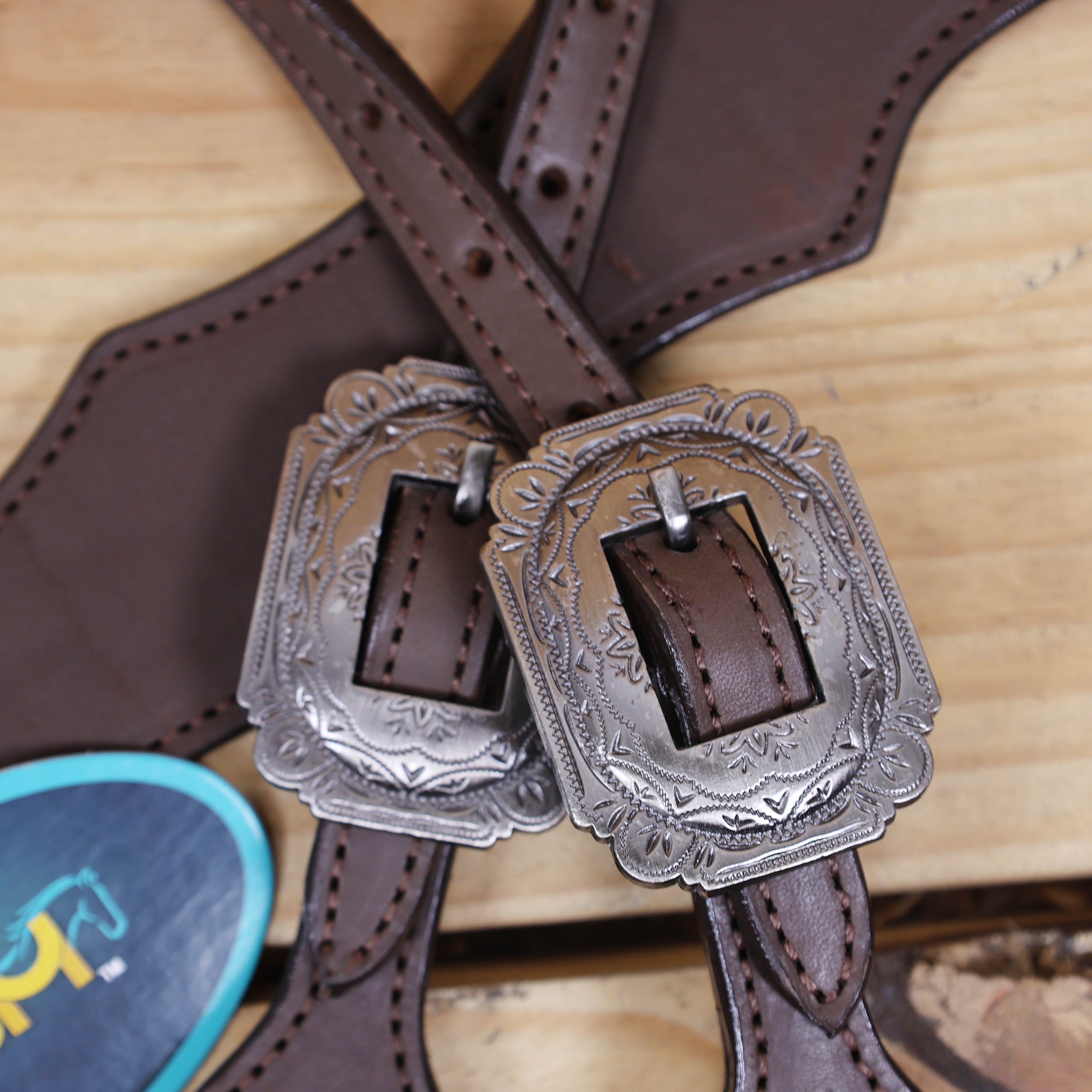 Durable nikkel buckles handcrafted Western tack set for trail riding and rodeos