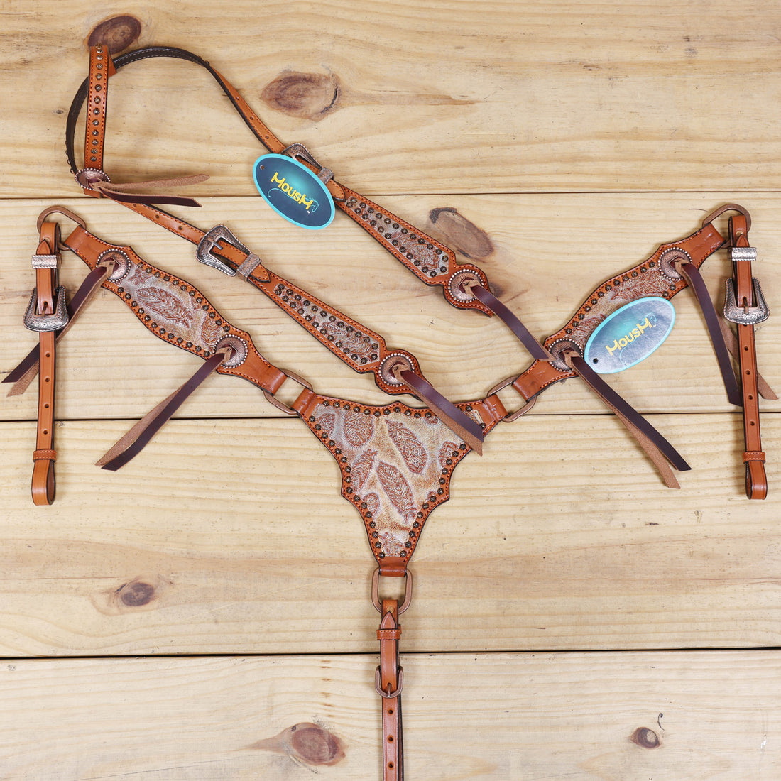 Brown Feather Embossed Patches
