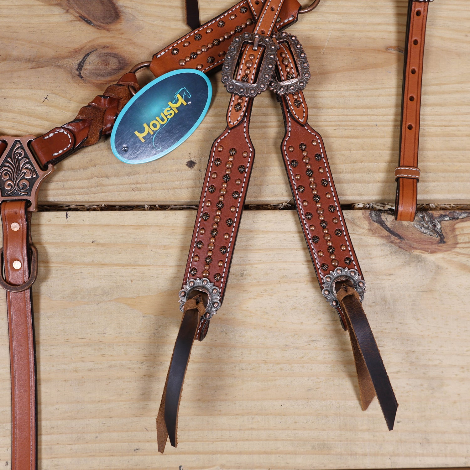 Sunburst and Copper Studs Cheekpieces