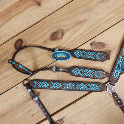 arrow shape copper and turquoise studs