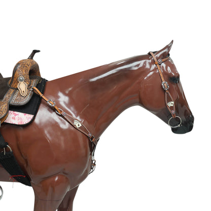 leather western headstall and breast collar set durable and sized for full size horses