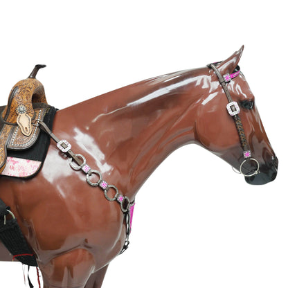 western headstall and breast collar set designed for full average size horses .
