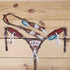 western tack set with alligator print leather, hand painted playing card, and dice carving