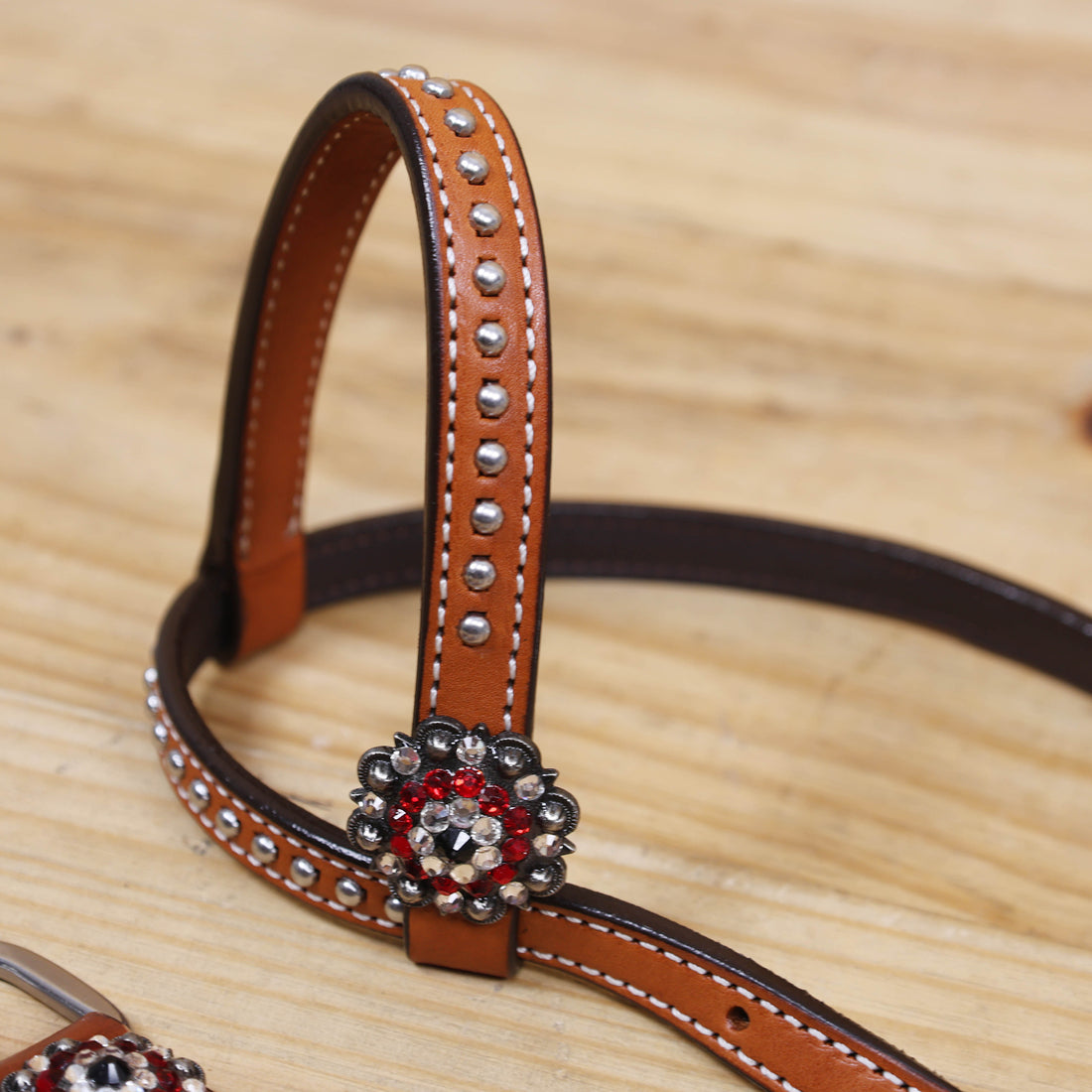 MOUSM Western Horse Headstall and Breast Collar Set – Crafted from Genuine Argentina Cow Leather with Carved and Hand-Painted Playing Cards, Rope Basket Weave Tooling, Silver Studs, and Rhinestone Berry Conchos
