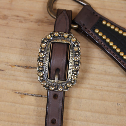 Western Horse Headstall Sets Millionaire Theme with 3D Golden Dollar Signs, Golden Studs, Dazzle Stone Work on Gladiator Breast Collar MOUSM