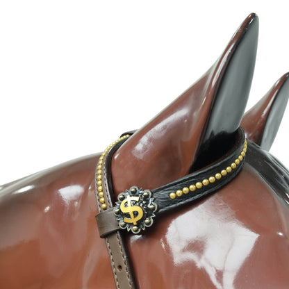 Western Horse Headstall Sets Millionaire Theme with 3D Golden Dollar Signs, Golden Studs, Dazzle Stone Work on Gladiator Breast Collar MOUSM