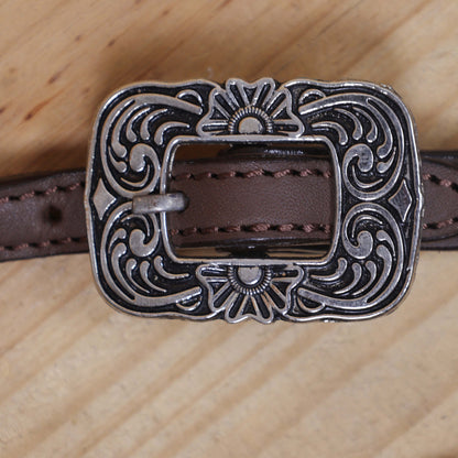 Western Headstall and Breast Collar Set with White Rawhide Braiding, Teal and Purple Crisscross Design, and Silver Antique Finish Hardware MOUSM