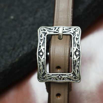 Western Leather Headstall and Breast Collar Tack Set, Steer Embossed with Rawhide Stitch