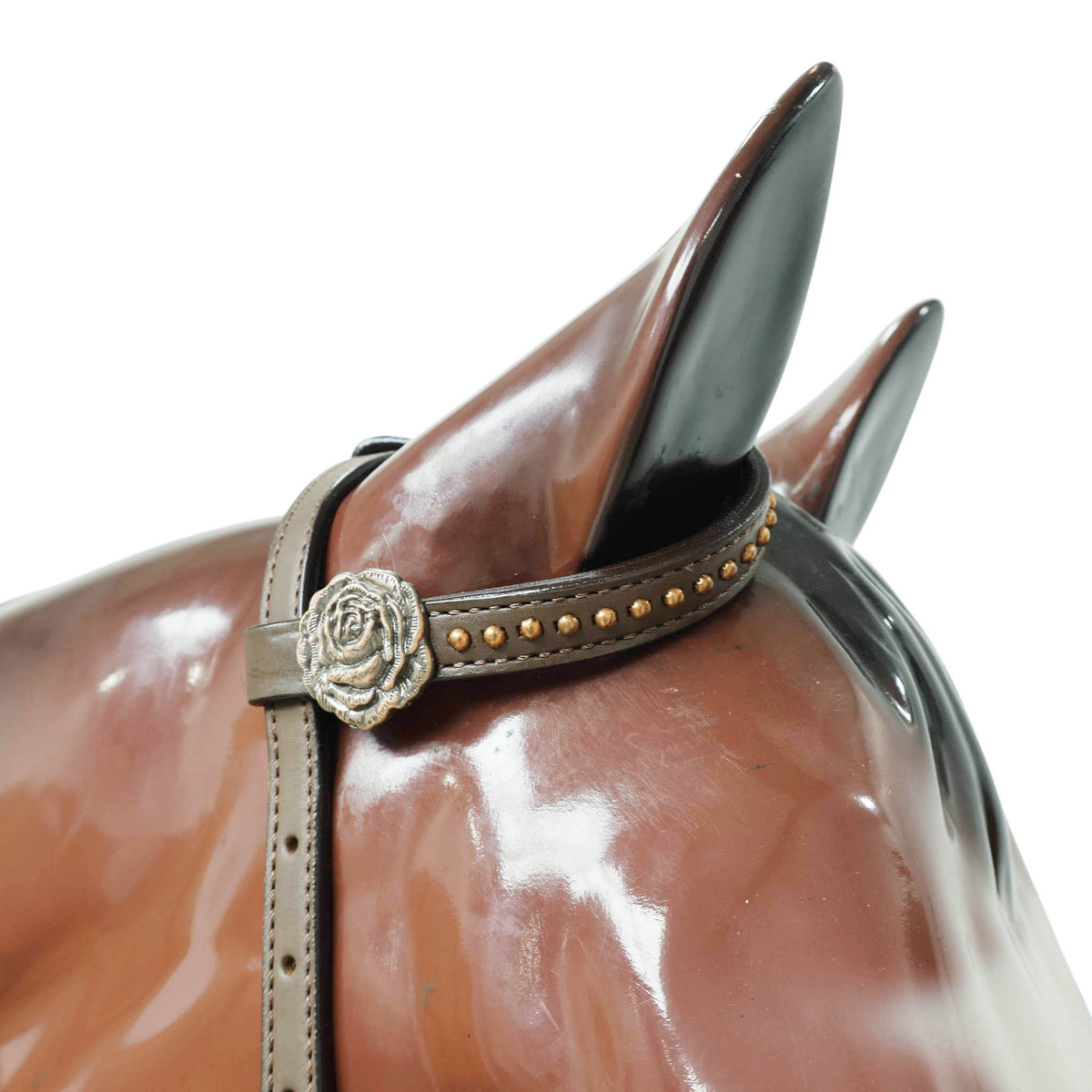 Western Headstall and Breast Collar Set, Turquoise Rose Embossed Tack with Silver Studs