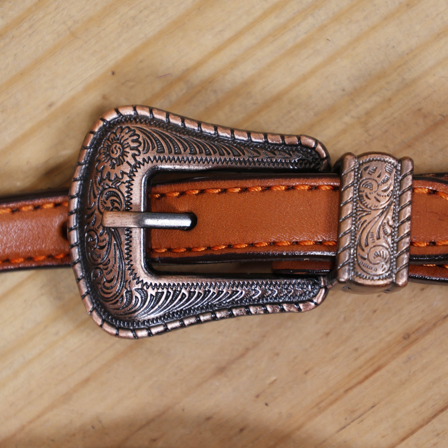 Western Leather Headstall &amp; Breast Collar Set – Antique Copper Feather Embossed Leather