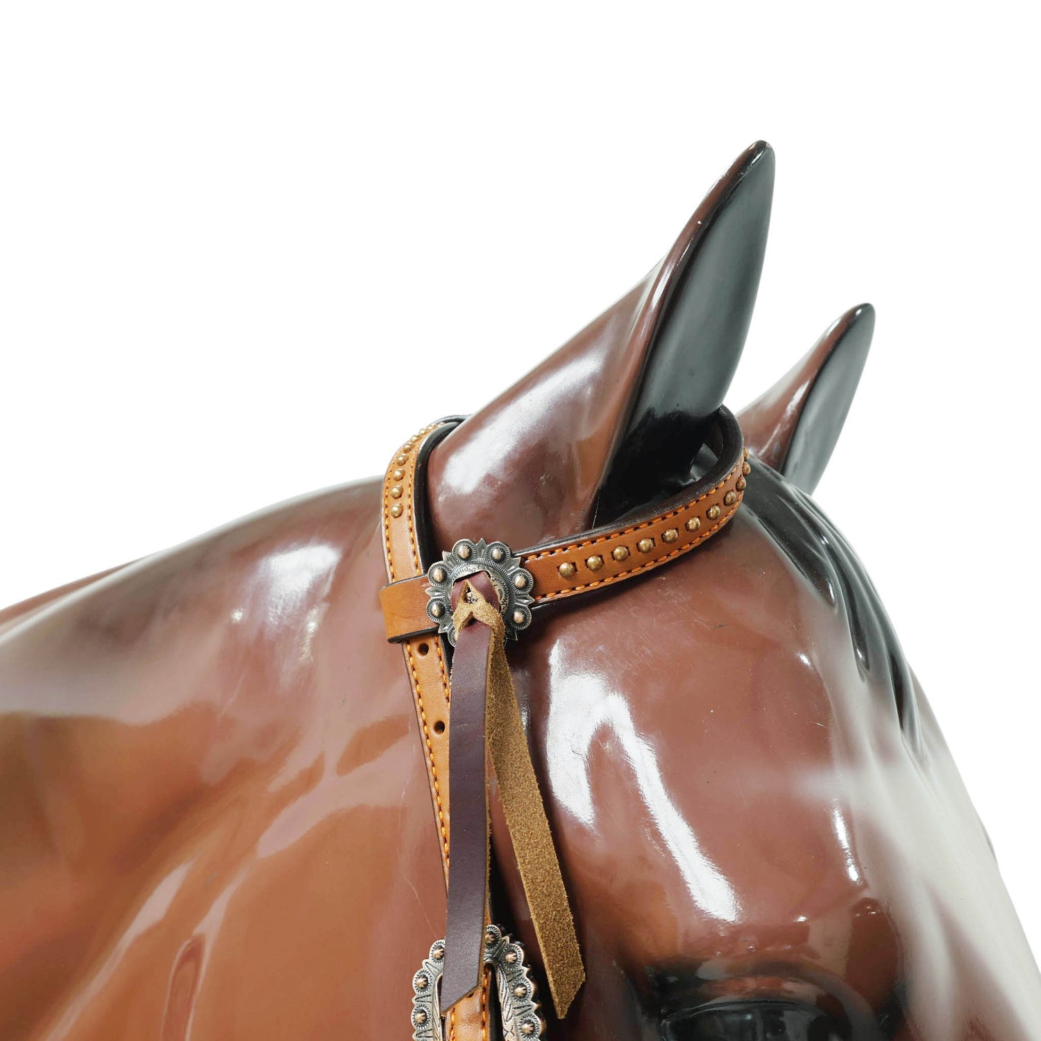 Western Leather Headstall &amp; Breast Collar Tack Set – Brown Leaf &amp; Flower Embossed Leather