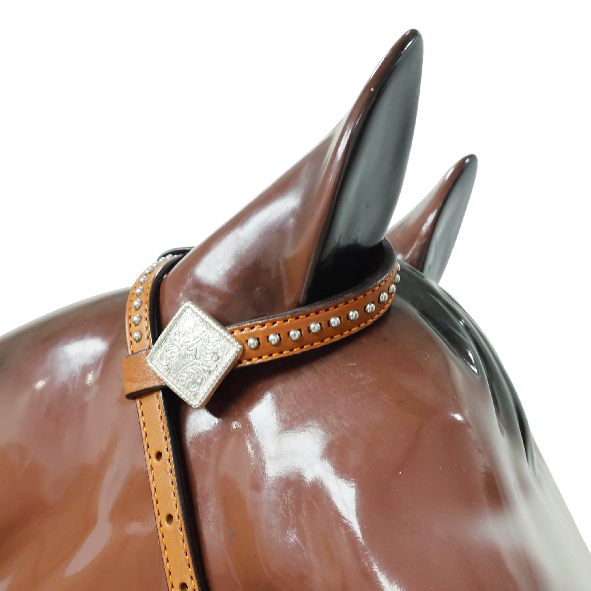Western Leather Headstall &amp; Breast Collar Set – Rainbow Rose Embossed Leather