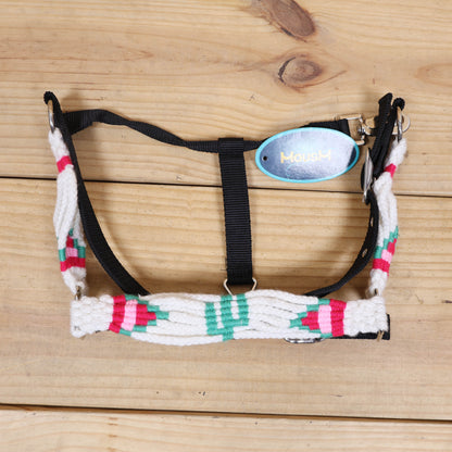 Green Cactus Mohair Western Headstall Tack Set with 32” Front Girth – White, Green &amp; Red – Complete 5-Piece Set on Argentina Leather – Antique Copper Hardware – Handcrafted