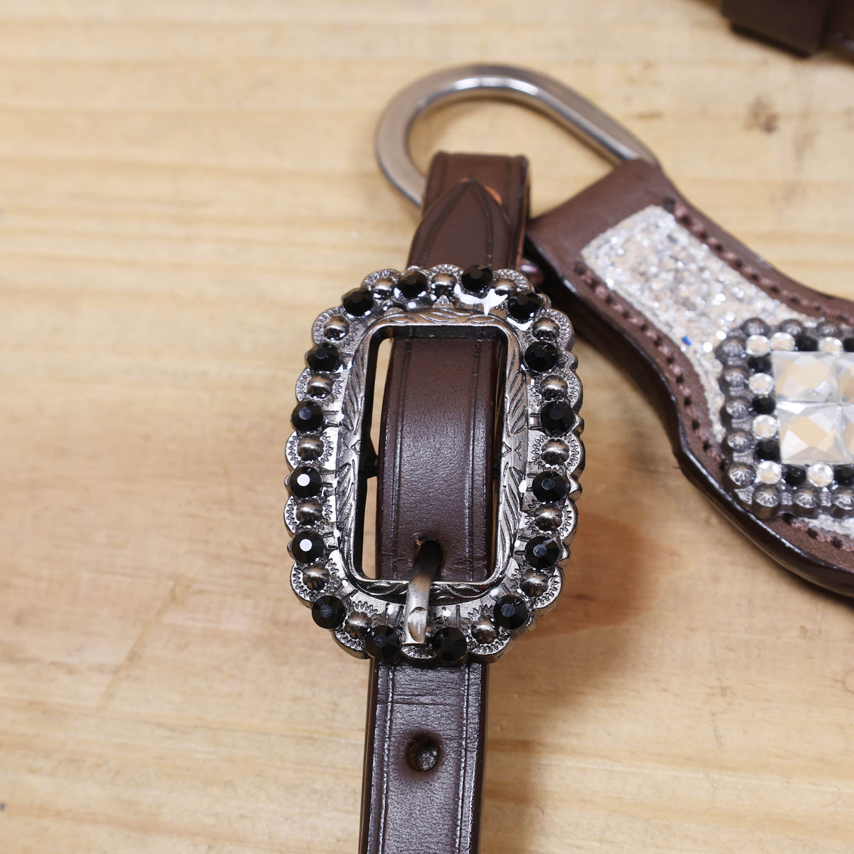 Silver Glitter Western Horse Tack with Bling Rhinestone Conchos