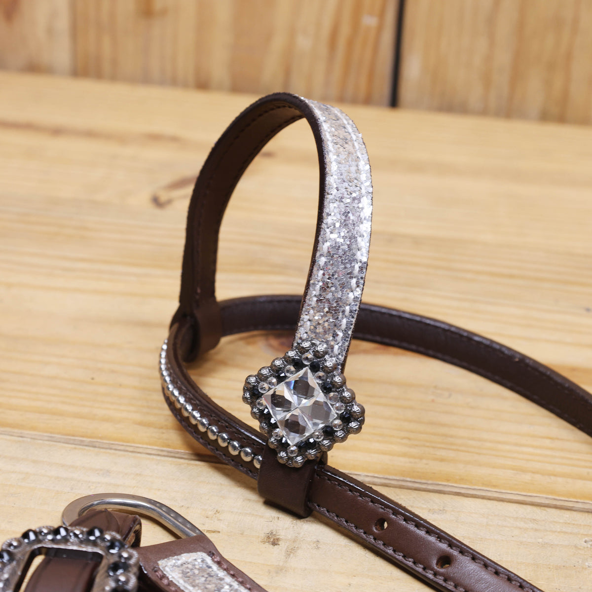 Silver Glitter Western Horse Tack with Bling Rhinestone Conchos