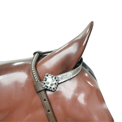 Silver Glitter Western Horse Tack with Bling Rhinestone Conchos