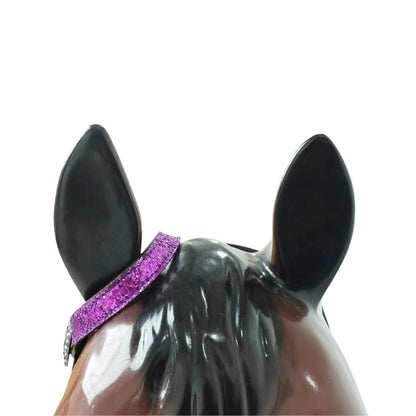 Purple Glitter Headstall and Breast Collar Set with Silver Studs