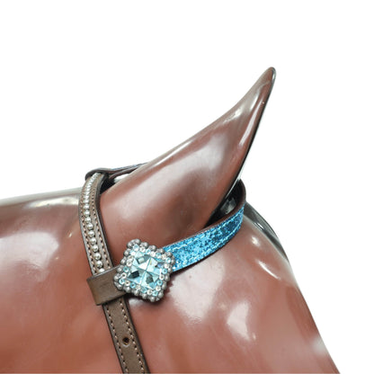 Teal Glitter Western Horse Tack Set with Bling Conchos