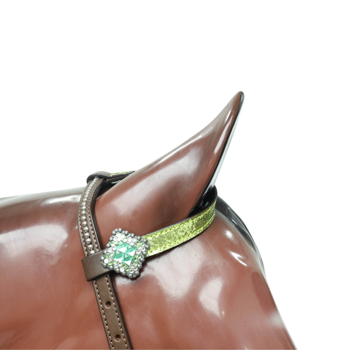 Lime Green Glitter Western Tack with Bling Rhinestone, Silver Studs