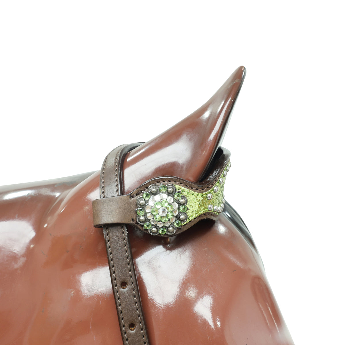 Lime Green Glitter Alligator Design Headstall Tack Set