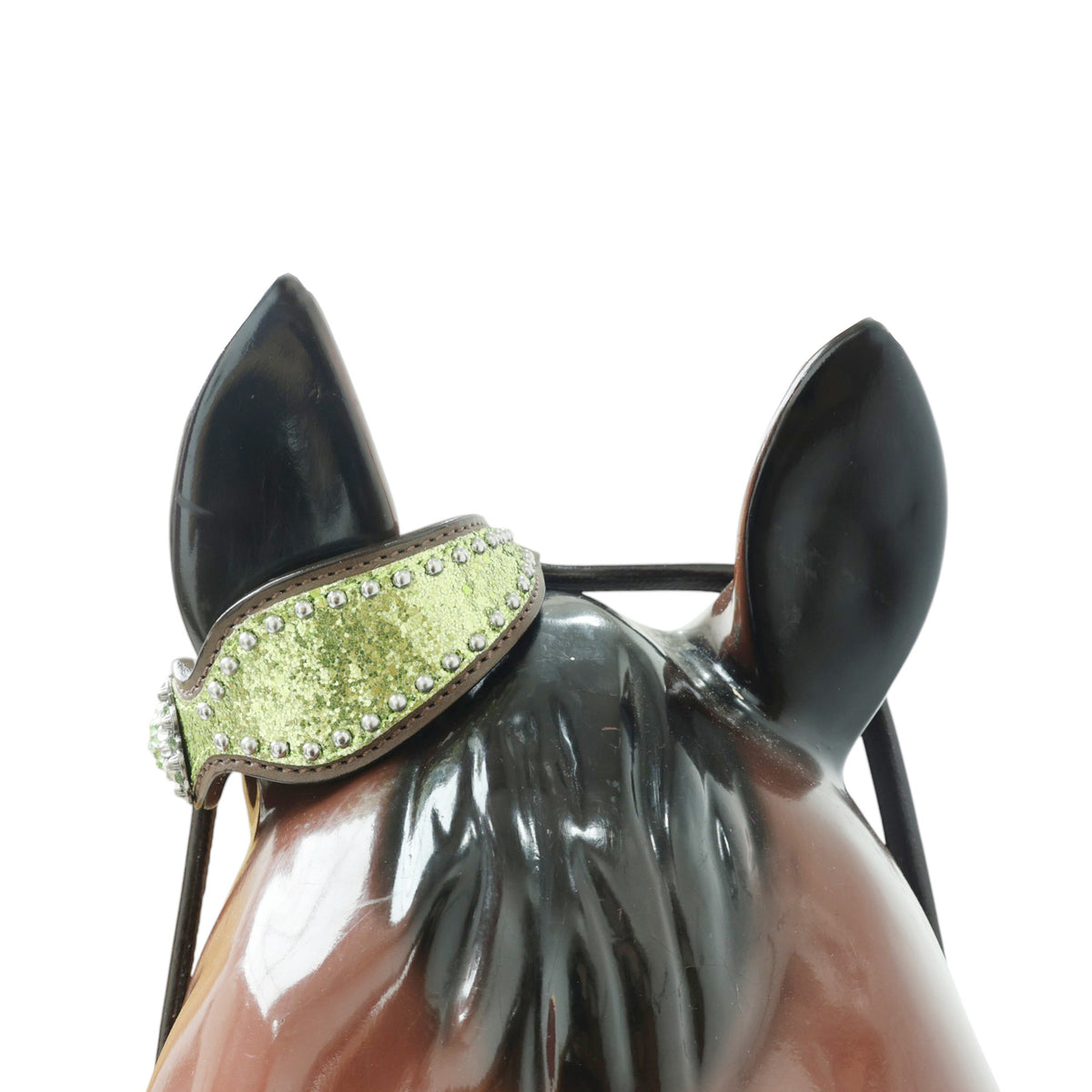 Lime Green Glitter Alligator Design Headstall Tack Set
