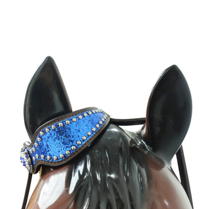 Royal Blue Glitter Alligator Western Horse Tack Set