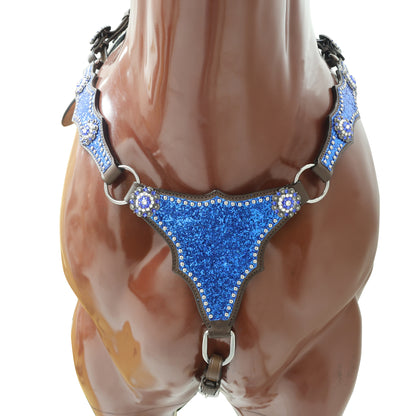 Royal Blue Glitter Alligator Western Horse Tack Set