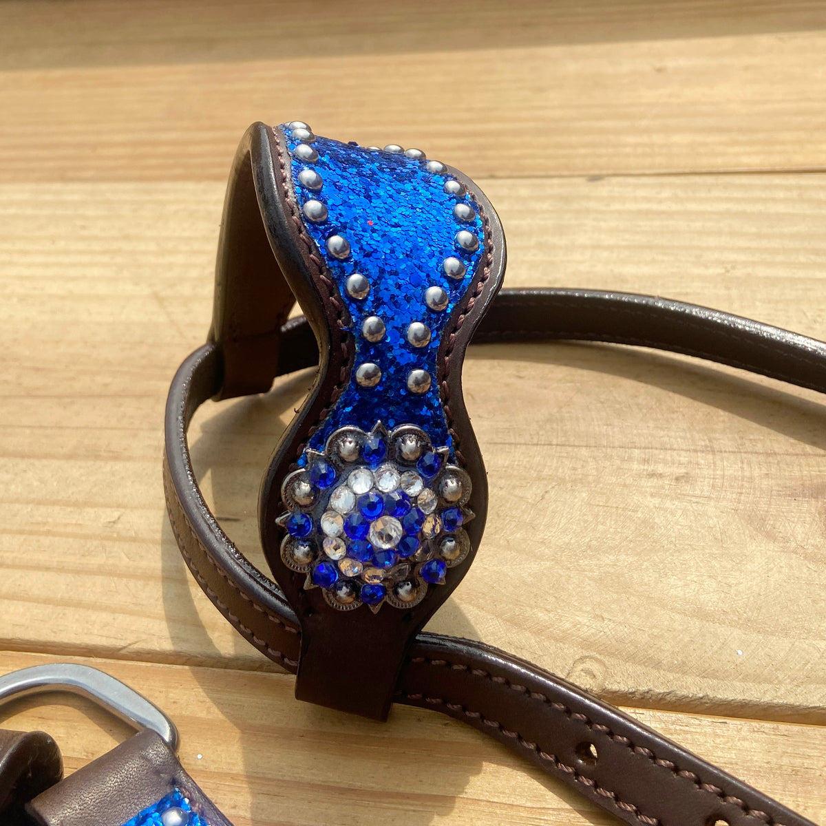 Royal Blue Glitter Alligator Western Horse Tack Set