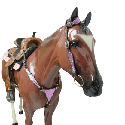 Light Purple Glitter Headstall and Breast Collar Tack Set