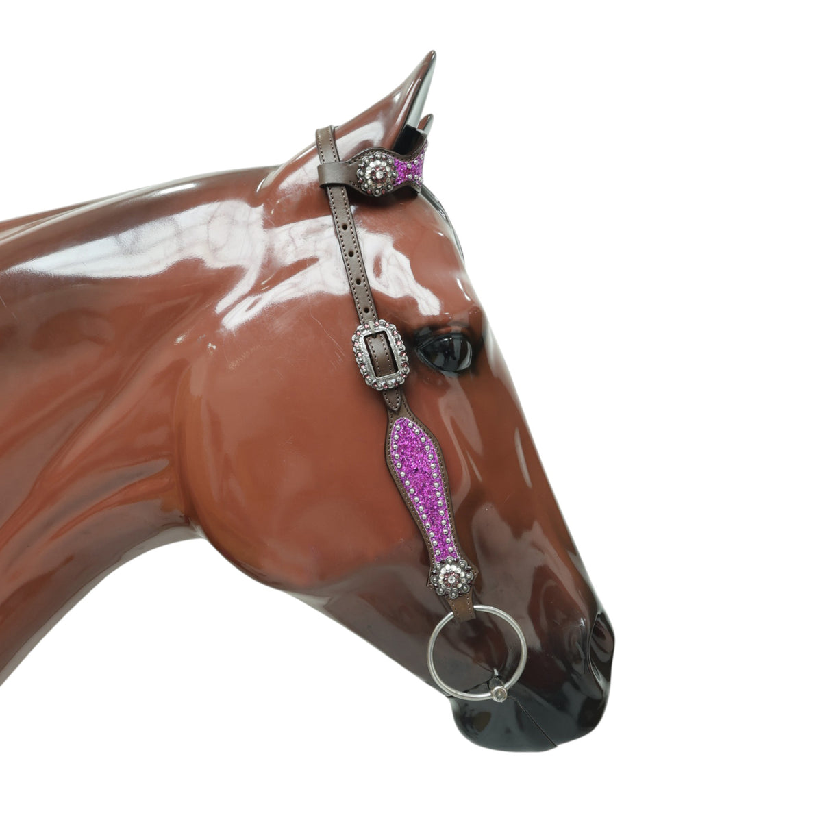 Purple Glitter Alligator Western Headstall and Breast Collar Set