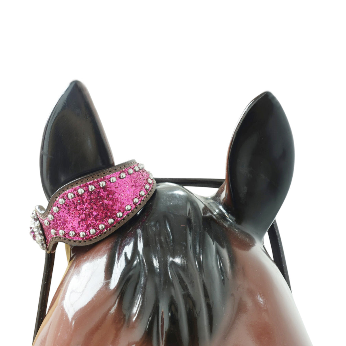 Hot Pink Glitter Western Horse Tack Set with Bling Conchos and Silver Studs