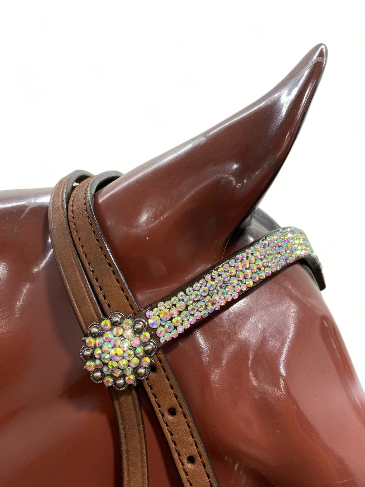 Western Silver Rhinestone Headstall and Breast Collar Set for Horse