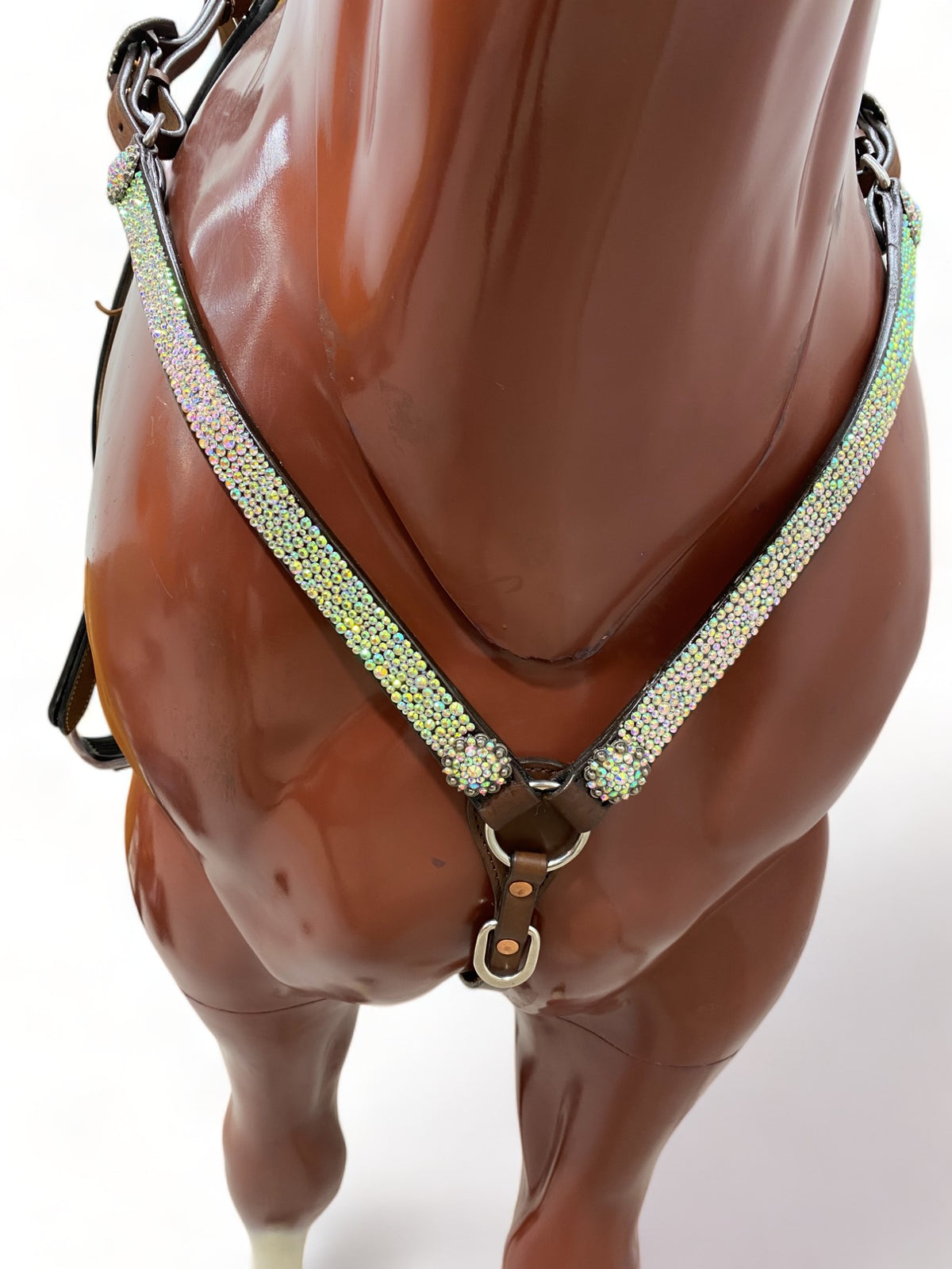 Western Silver Rhinestone Headstall and Breast Collar Set for Horse