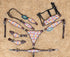 halloween western tack set with laughing pumpkins, purple orange stripes, and rhinestone conchos